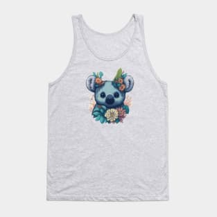 Cute Koala bear face with flowers t-shirt design, apparel, mugs, cases, wall art, stickers, travel mug Tank Top